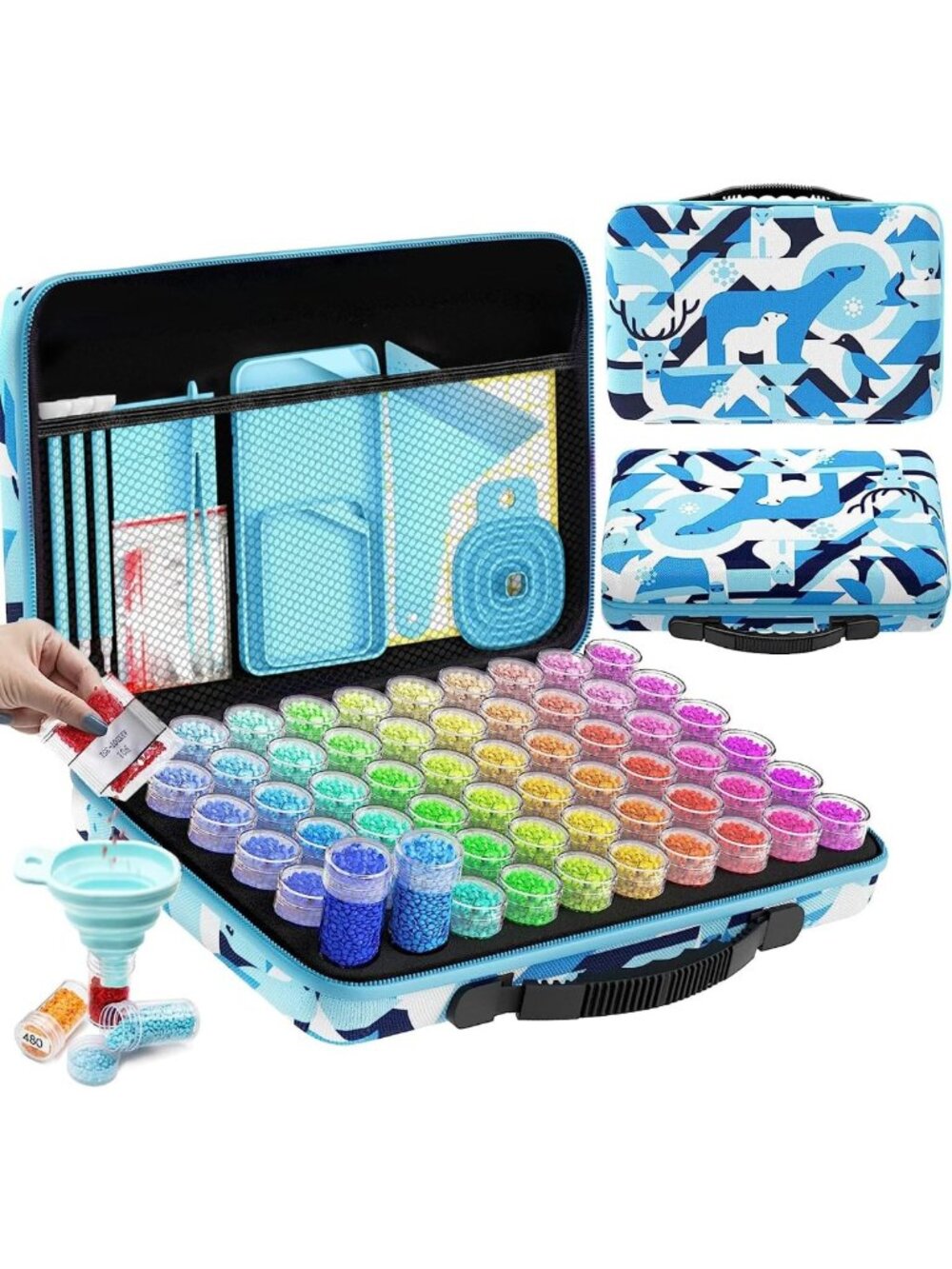 60 Slots Portable Storage Container for Diamond Art Kits & Bead Accessories